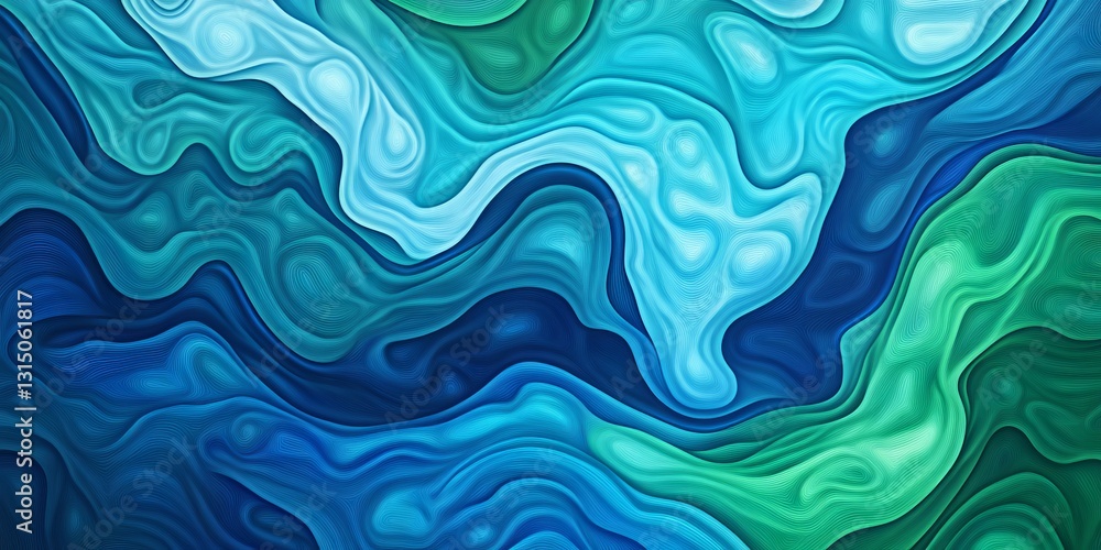Aufkleber experience the beauty of this abstract design featuring flowing data streams in vibrant blue and gre