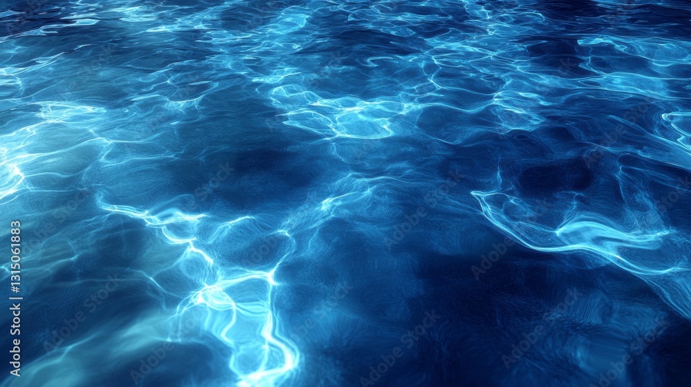 Poster gentle waves shimmer as sunlight sparkles on the surface, creating a mesmerizing abstract of vivid b
