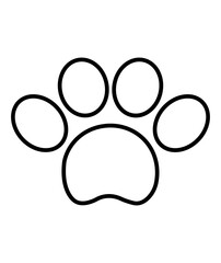 Dog paw print clip art design on plain white transparent isolated background for card, shirt, hoodie, sweatshirt, apparel, card, tag, mug, icon, poster or badge