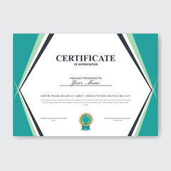 Teal Green Appreciation Certificate Design