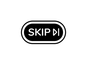 bold skip button with clear text and symbol for easy media navigation and interaction.