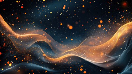 Dynamic particles dance in abstract space digital art vibrant environment close-up view