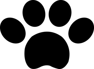 Dog paw print clip art design on plain white transparent isolated background for card, shirt, hoodie, sweatshirt, apparel, card, tag, mug, icon, poster or badge