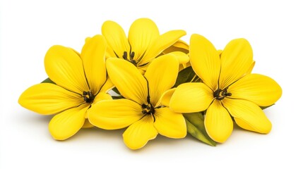 Obraz premium Vibrant Yellow Flowers on White Background