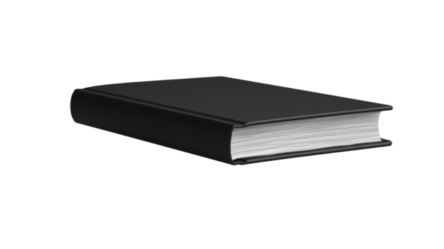 black book isolated on white background , transparent png 
