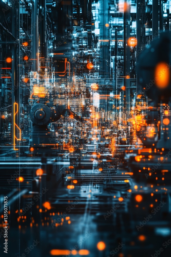 Aufkleber explore a futuristic technology background filled with glowing elements and abstract patterns. this 