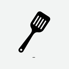 very simple flat and minimalist Spatula Handle silhouette in black on a white background