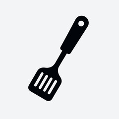 very simple flat and minimalist Spatula Handle silhouette in black on a white background