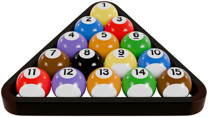 American billiards illustration with transparent background. Billiard balls, Bilardo topları