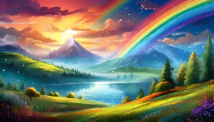 sunset in the mountains