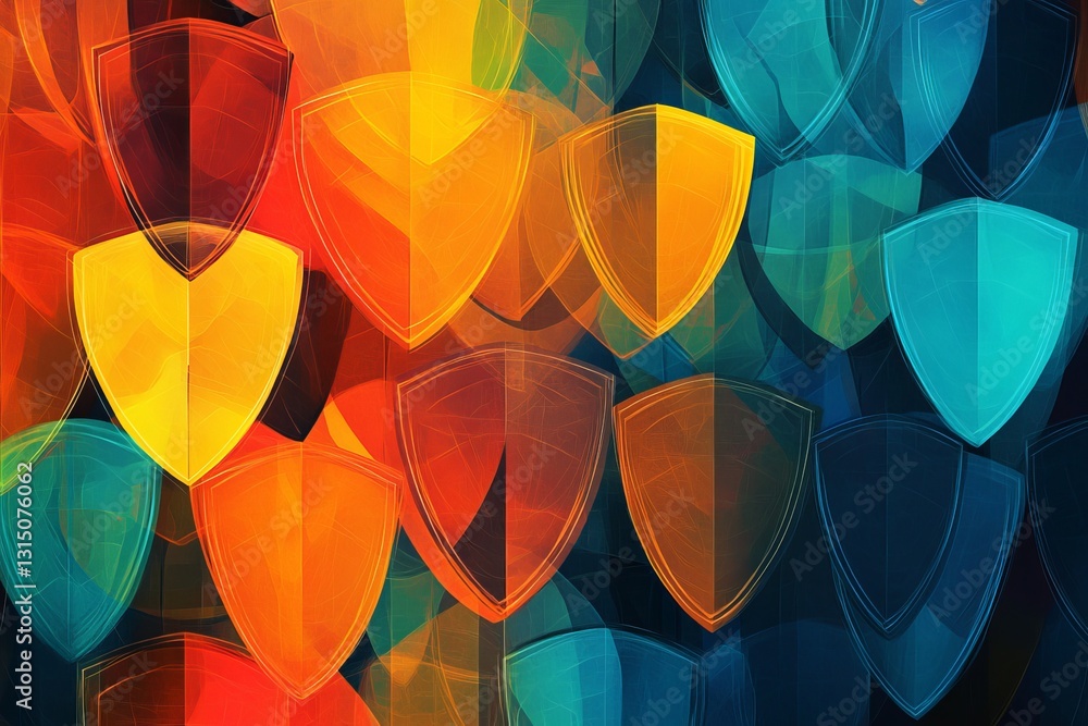Poster this vibrant abstract background illustrates the concept of data security within iot, featuring colo
