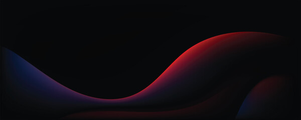 Dark Abstract Background with Red and Blue Flowing Curves