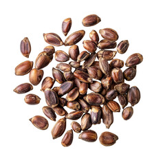 Obraz premium Sato seeds isolated on a Transparent background showcasing their texture and color, Sato seedsisolated on PNG background