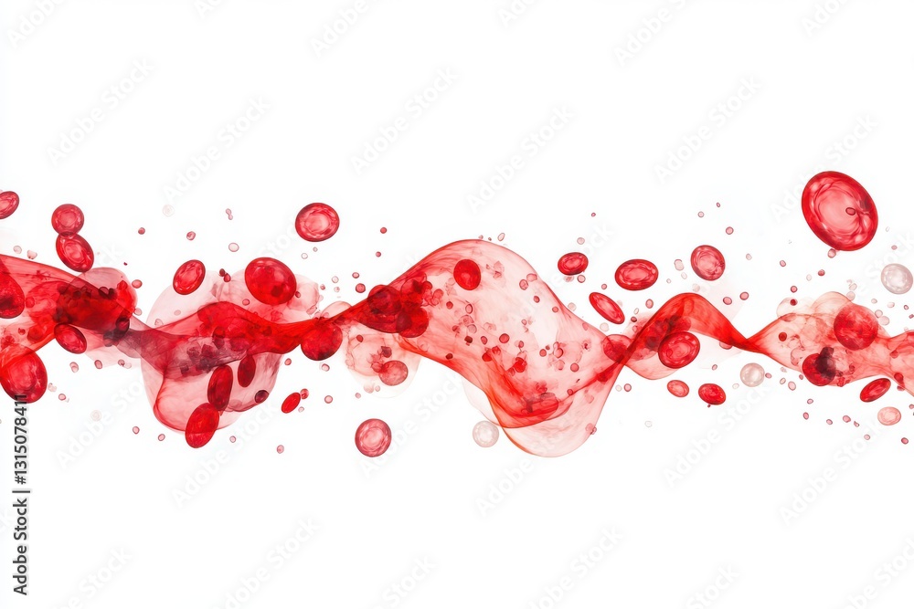Poster a vibrant red liquid splash against a clean white backdrop creating a dynamic and fluid composition 