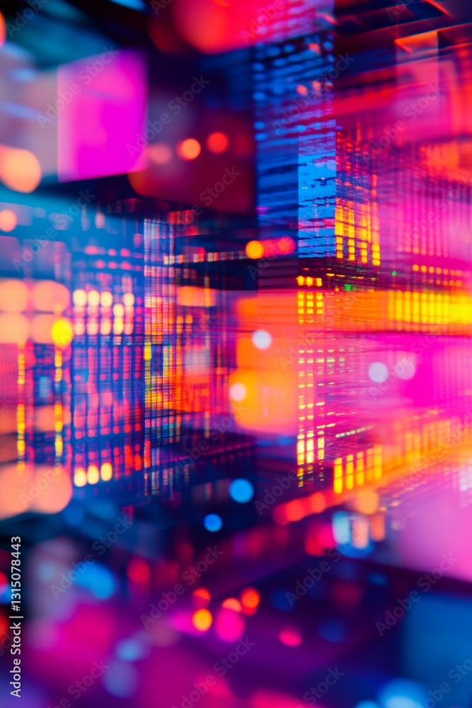 Aufkleber vibrant abstract background with colorful light patterns and shapes