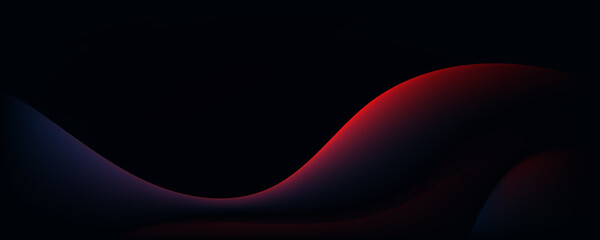 Dark Abstract Background with Red and Blue Flowing Curves