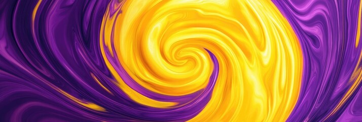 Obraz premium Vibrant Yellow Swirls. Abstract 80s Inspired Design with Colorful Fluid Patterns and Psychedelic Effects