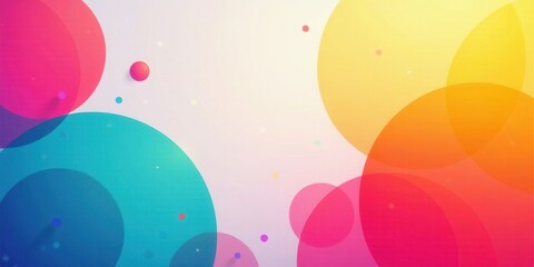 Abstract Colorful Overlapping Circles Design, Bright Vivid Gradient Hues,  Dynamic and Energetic Background for Presentations
