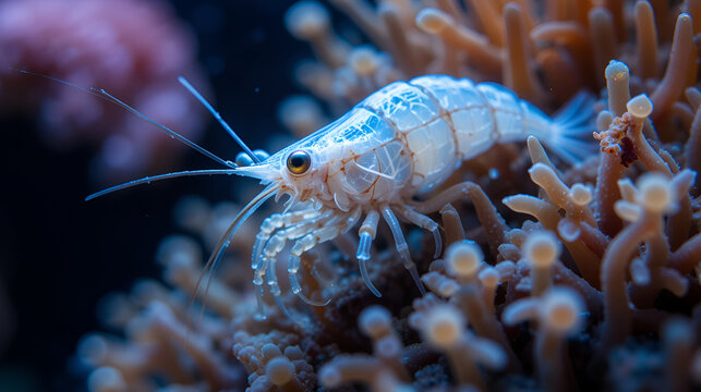 Ghost shrimp with Sea anemone