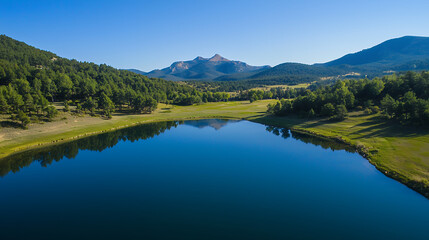 mountain lake reflection
