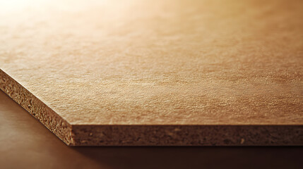 Fototapeta premium Close-up of Honeycomb Particleboard Texture - Warm Brown Wood Material