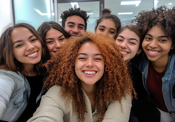 Smiling Faces: Friends Take a Cheerful Selfie Together