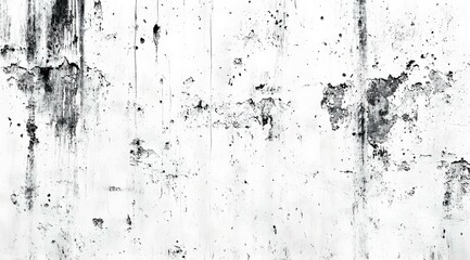 A high-resolution distressed white texture with heavy imperfections, including scratches, faded marks, and rough patches. The worn-out surface is layered with ink splatters, smudges, and scattered