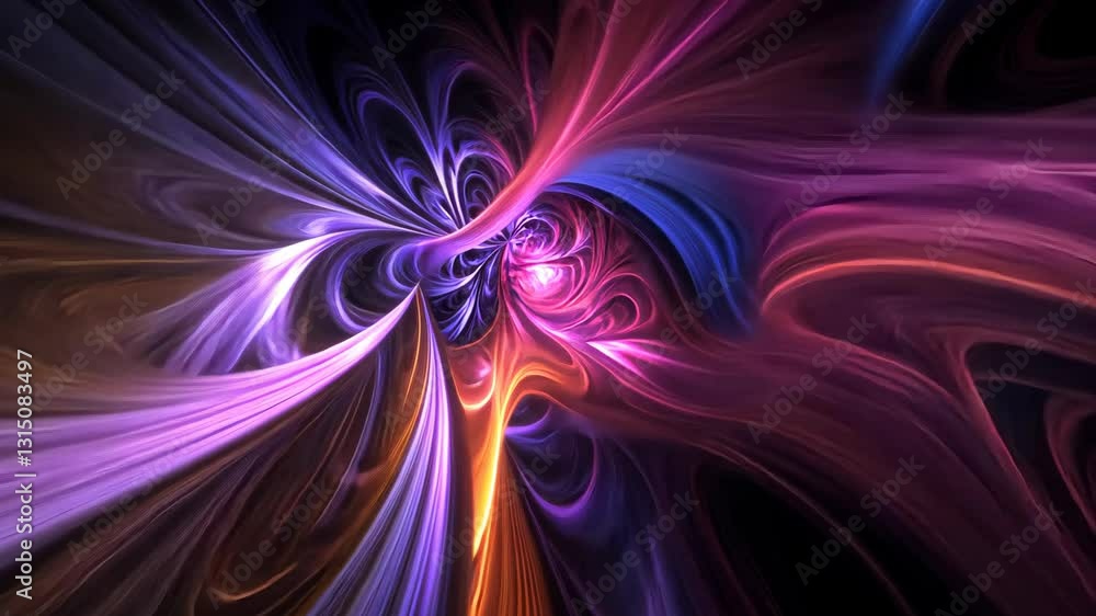 Poster vibrant swirling patterns in abstract art creation showcasing fluid motion and harmonious colors