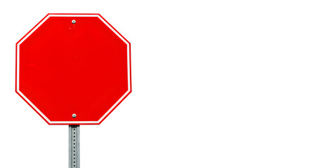 Red street sign isolated on white background
