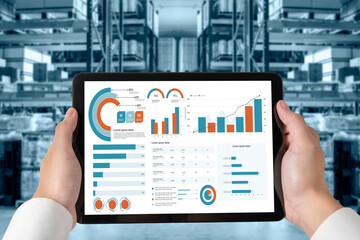 Business data dashboard provide business intelligence analytic for marketing strategy planning...