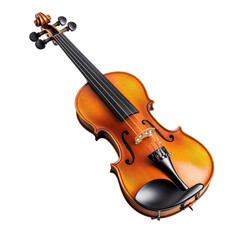 Fototapeta premium Beautifully crafted violin rests on a clean Transparent background showcasing its elegant design and craftsmanship, violin,