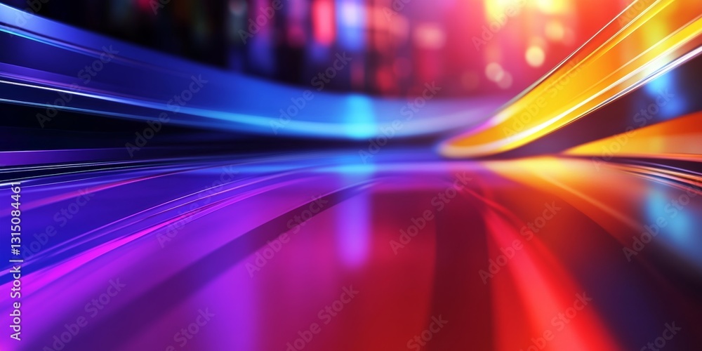 Poster explore a vibrant and colorful abstract background featuring smooth lines and dynamic light effects.