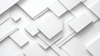 Abstract White Geometric Shapes 3D Design
