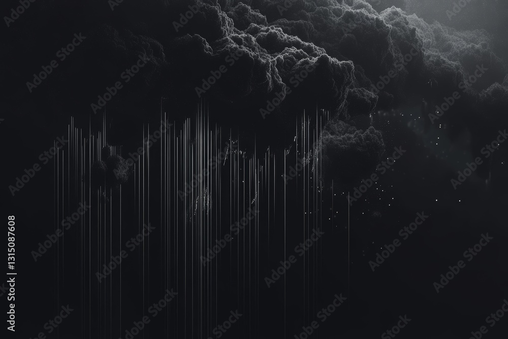 Poster abstract dark clouds with vertical lines and soft light effects