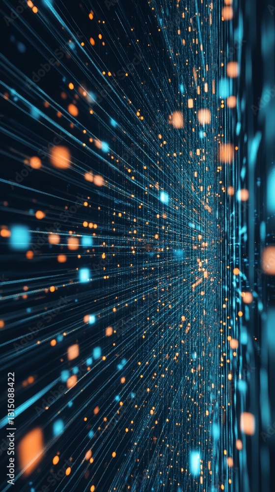 Aufkleber explore a vibrant light stream filled with colorful bokeh effects. this abstract image represents te