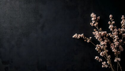 The Elegance of Pale Petals A Minimalist Floral Composition on a Dark Canvas
