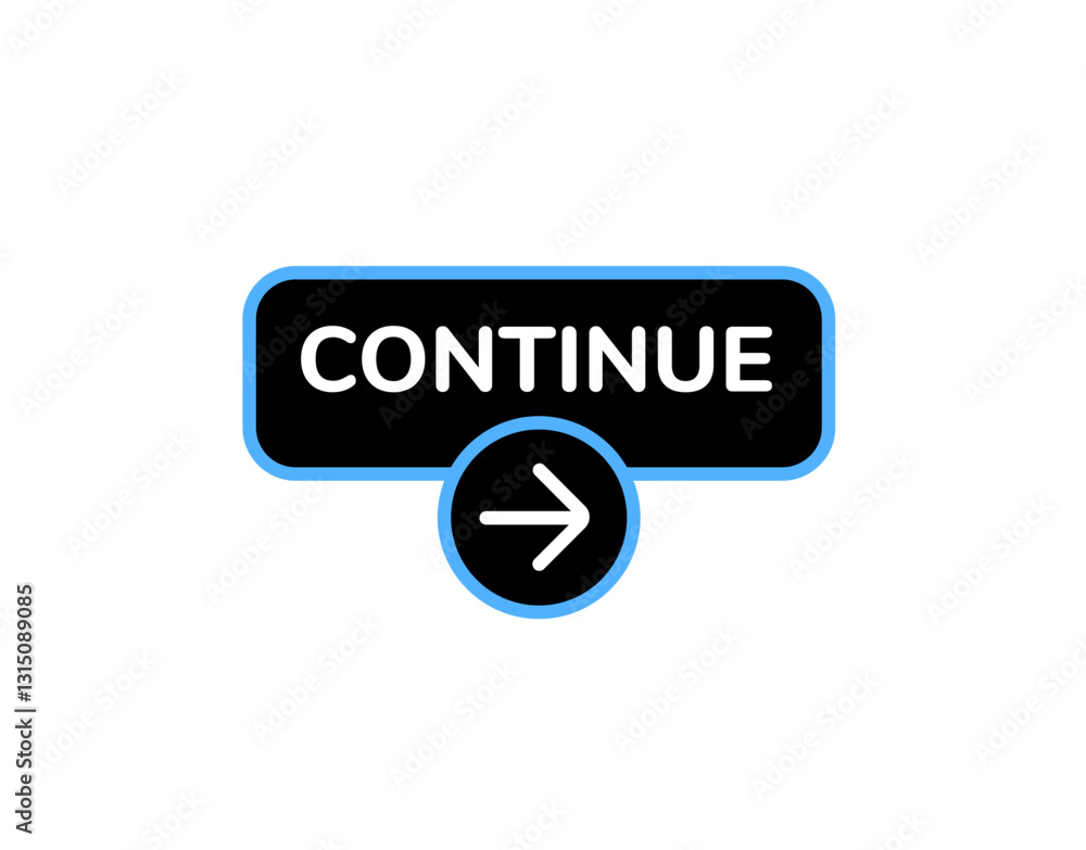 Poster this icon features a round continue button with an arrow, ideal for enhancing digital interfaces.