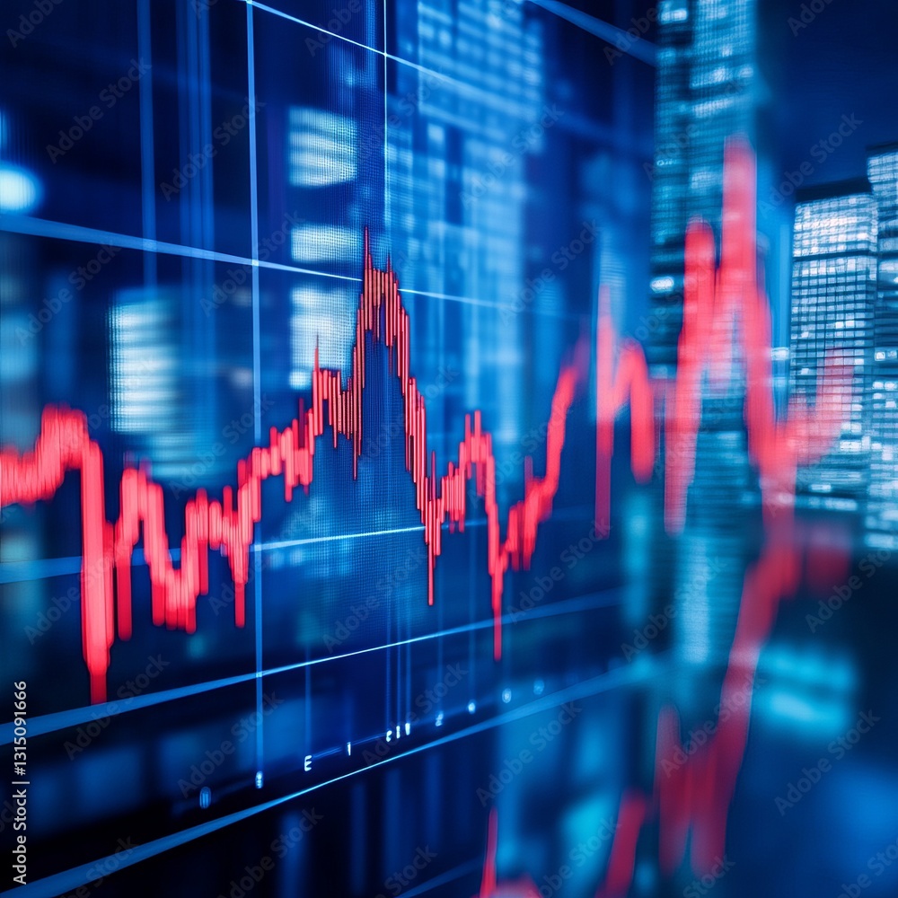 Poster dynamic financial market analysis with interactive graphs and data trends