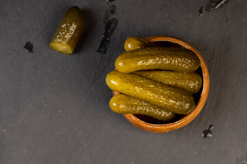 small, crispy green cucumbers salted with spices