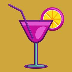 vector illustration of a cocktail with ice