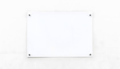 Rectangular frame mockup design on a white wall, sticker style. with white shades