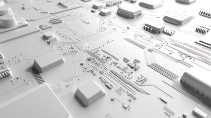 Abstract white circuit board texture. (1)