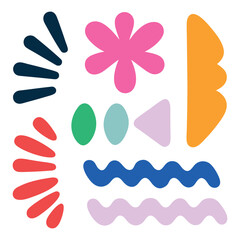 Colorful Abstract Shapes with white background