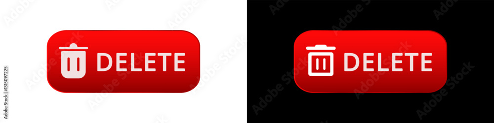 Poster two red delete buttons display white trash can symbols and bold white text in contrasting color opti