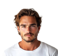 Obraz premium Portrait of a young man neutral confidence isolated on transparent background, png