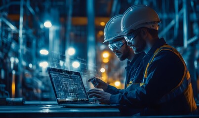 Engineers Collaborating on a Complex Project with Digital Technology