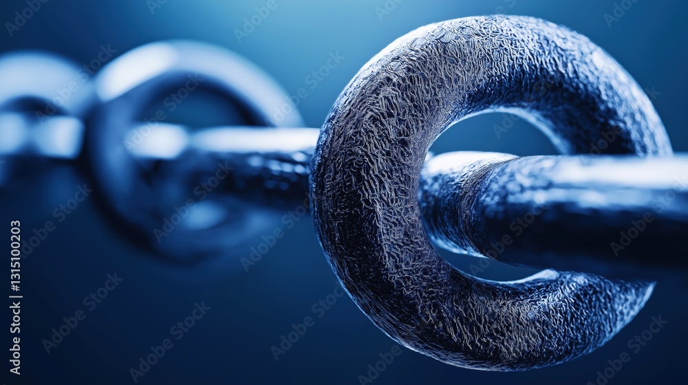 Poster 3d illustration of a chain symbolizing decentralized autonomous concepts in technology and innovatio