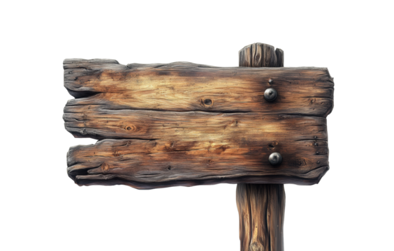 Guidepost sign in nature landscape isolated on transparent background, png