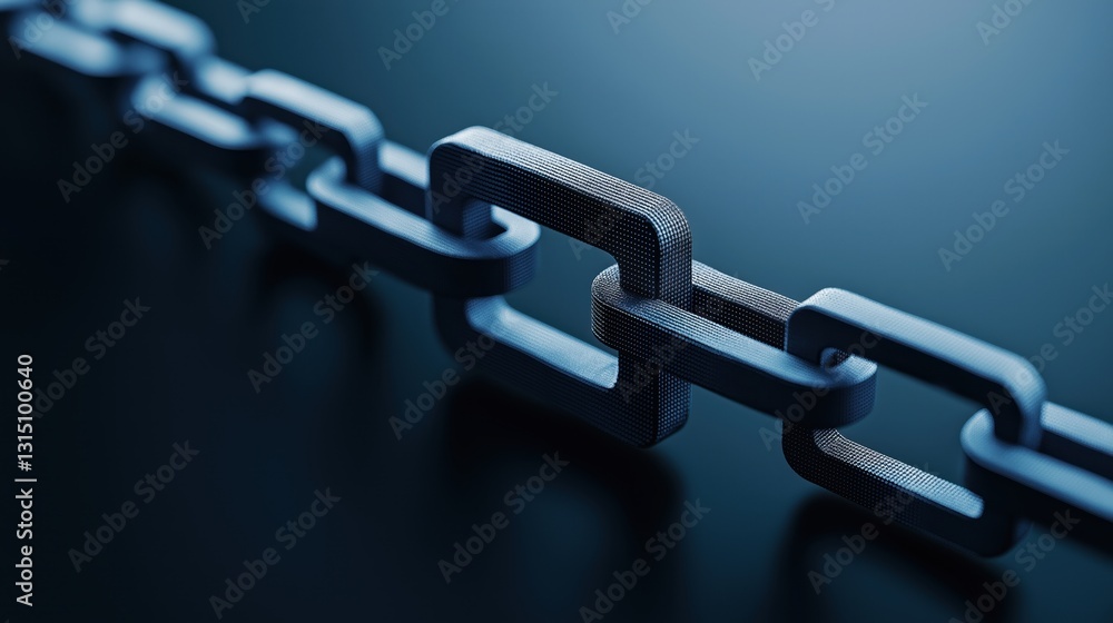 Poster 3d illustration of blockchain technology with highlighted consensus algorithm