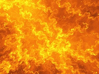 Intense orange and yellow fire texture with swirling embers, burning, background, campfire